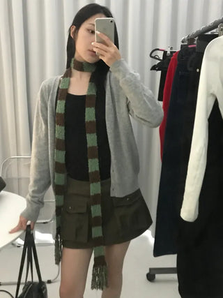 Emerine V-neck Simple Cardigan