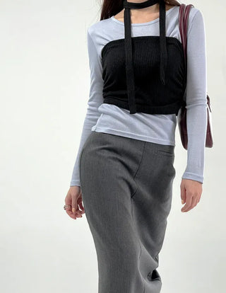 Tani Shirred Layered Top