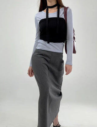 Tani Shirred Layered Top