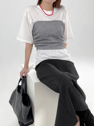 Tani Shirred Layered Top