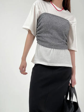 Tani Shirred Layered Top