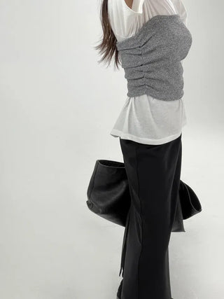 Tani Shirred Layered Top