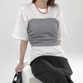 Tani Shirred Layered Top