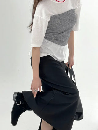 Tani Shirred Layered Top