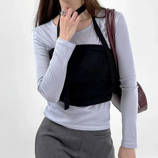 Tani Shirred Layered Top