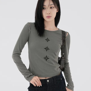 Sharon Slit Ribbed T-shirt