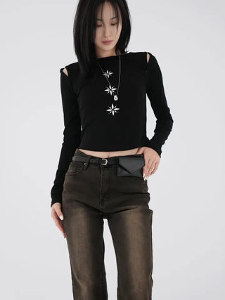 Sharon Slit Ribbed T-shirt