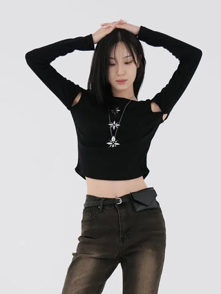 Sharon Slit Ribbed T-shirt