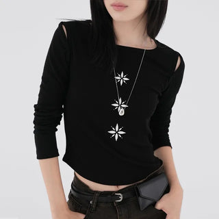 Sharon Slit Ribbed T-shirt