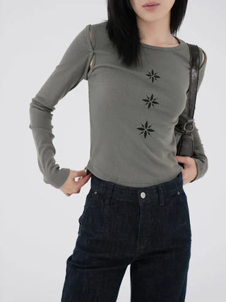 Sharon Slit Ribbed T-shirt