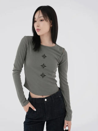 Sharon Slit Ribbed T-shirt