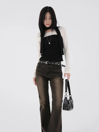 Dumi Shirred Scarf Top