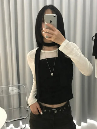 Dumi Shirred Scarf Top