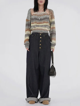 Anhi Non-Fade Button Jeans