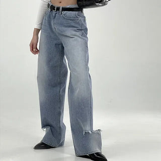Coove Washed Slit Denim Pants