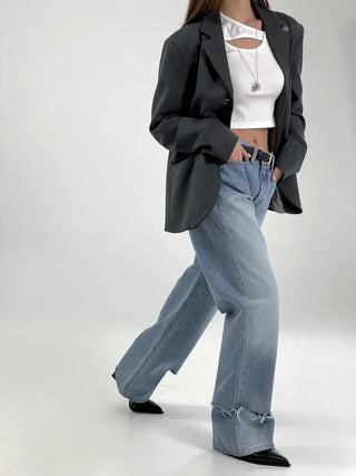 Coove Washed Slit Denim Pants
