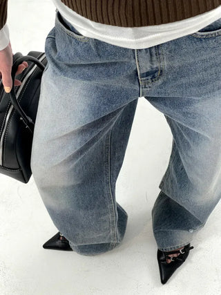 Coove Washed Slit Denim Pants