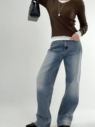 Coove Washed Slit Denim Pants