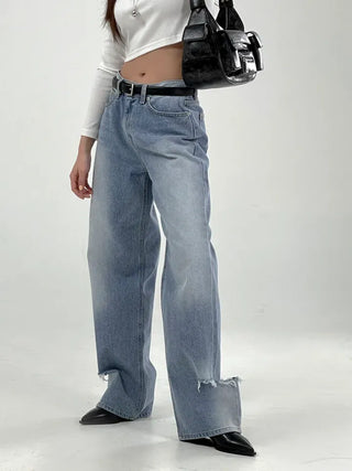 Coove Washed Slit Denim Pants