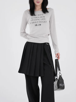 No-ring cut wide slacks