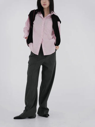 No-ring cut wide slacks