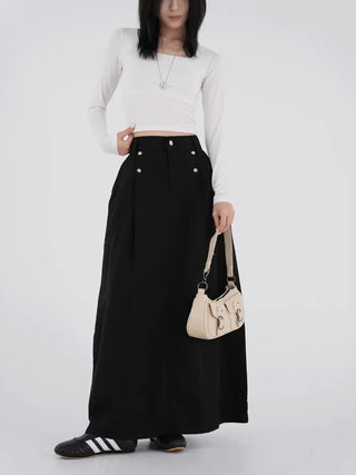 Small U-neck cropped long-sleeve T-shirt
