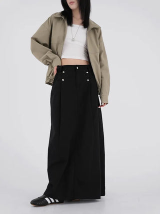 Small U-neck cropped long-sleeve T-shirt