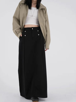 Small U-neck cropped long-sleeve T-shirt