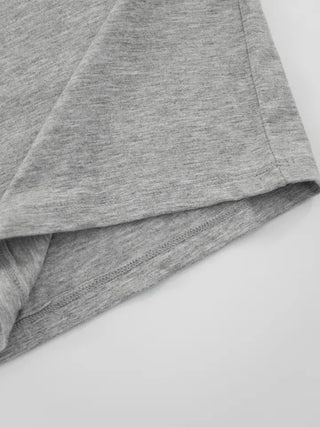 Small U-neck cropped long-sleeve T-shirt