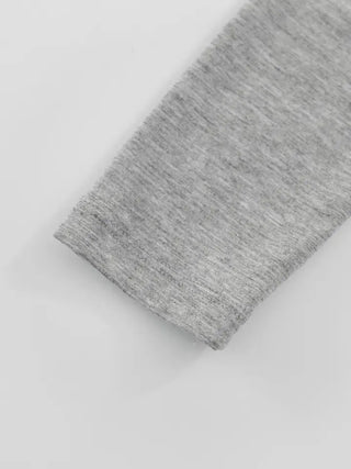 Small U-neck cropped long-sleeve T-shirt