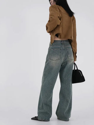 Plan collarless suede jacket