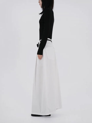 Isola Silver Snap Pintuck Long Skirt