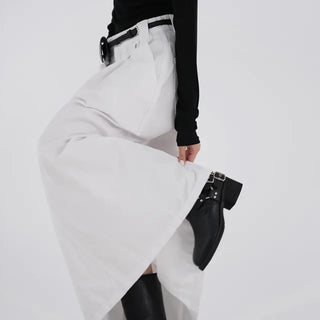 Isola Silver Snap Pintuck Long Skirt