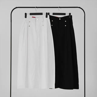 Isola Silver Snap Pintuck Long Skirt