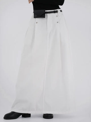 Isola Silver Snap Pintuck Long Skirt