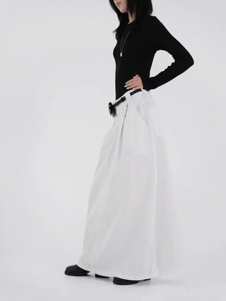 Isola Silver Snap Pintuck Long Skirt