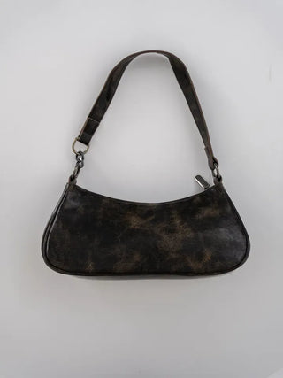 La Bella Buckle Cracked Hobo Shoulder Bag