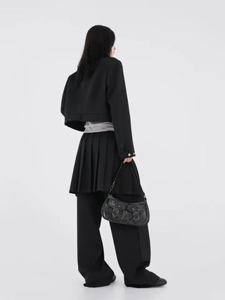 La Bella Buckle Cracked Hobo Shoulder Bag