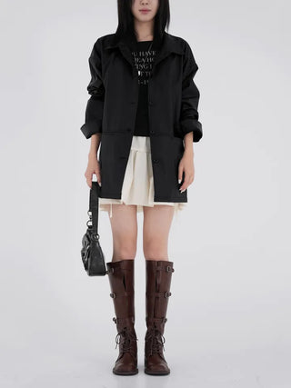 Cogging buckle long boots