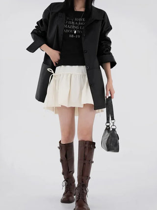 Cogging buckle long boots