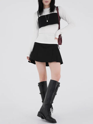 Cogging buckle long boots