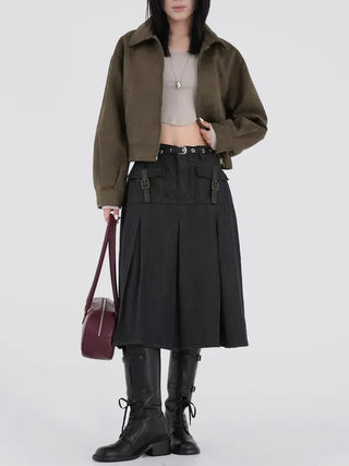 Cogging buckle long boots