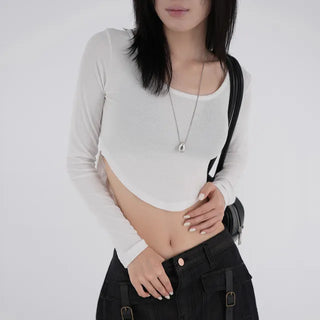Bella Asymmetrical Rounded Crop T-shirt