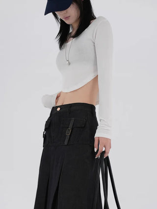 Bella Asymmetrical Rounded Crop T-shirt