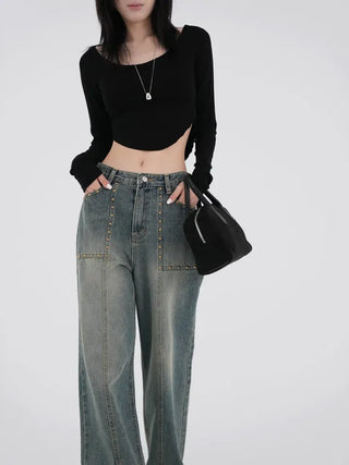 Bella Asymmetrical Rounded Crop T-shirt