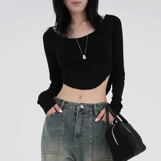 Bella Asymmetrical Rounded Crop T-shirt
