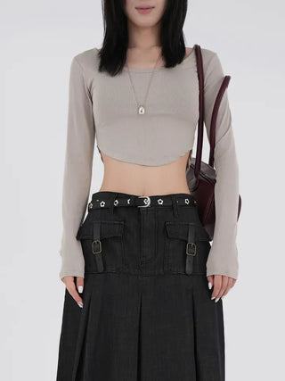 Bella Asymmetrical Rounded Crop T-shirt
