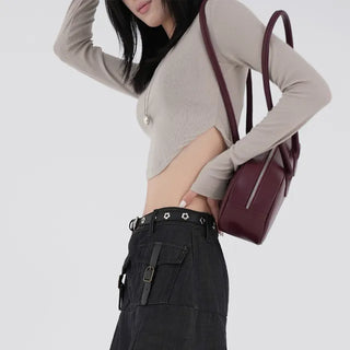 Bella Asymmetrical Rounded Crop T-shirt