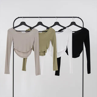Bella Asymmetrical Rounded Crop T-shirt