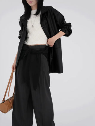 Zinnia Modern Striped Wide Slacks